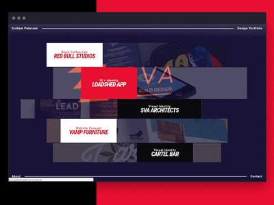 Portfolio page transitions design interaction portfolio ui ux website