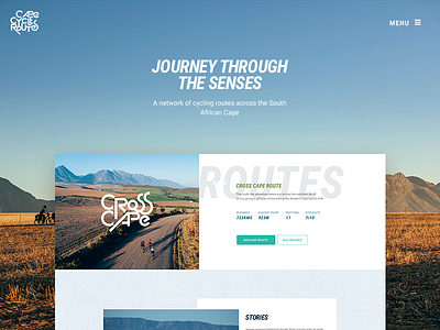 Cape Cycle Routes Homepage bicyclce design interaction interface sports ui ux website