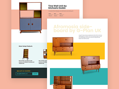 Vamp product page redesign design furniture interaction interface interior ui ux website