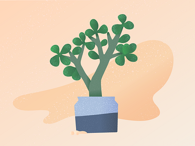 My friend Jade gradient illustration jade plant succulent texture vector