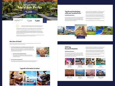 Premium Vacation Perks clean design incentives landing page perks premium travel ui vacation