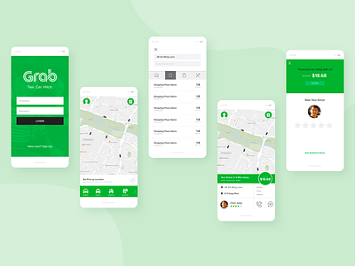 Mobile App Design Challenge: Grab asia challange clean design design challenge mobile mobile app mobile app design mobile design mobile ui singapore ui ux