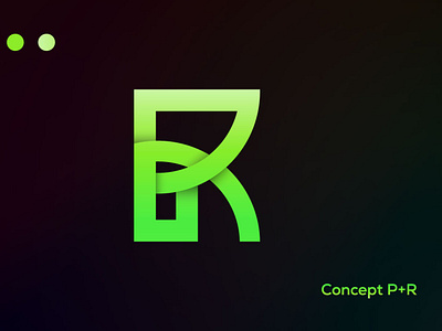 Letter P+R modern minimalist logo