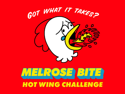 Hot Wing Challenge graphic design illustration mural sign