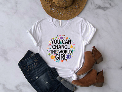 T-shirt design for girls design floral girls t shirt design graphic design illustration inspirational quote quote t shirt design typo typography