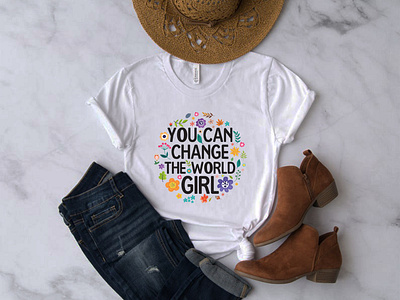 T-shirt design for girls design floral girls t shirt design graphic design illustration inspirational quote quote t shirt design typo typography
