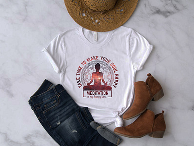 Meditation T-shirt design design graphic design illustration inspirational quote meditation meditation t shirt quote t shirt design typo typography yoga t shirt deign