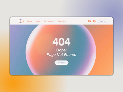 404 Error Page 404error adobexd design ui uidaily webdesign