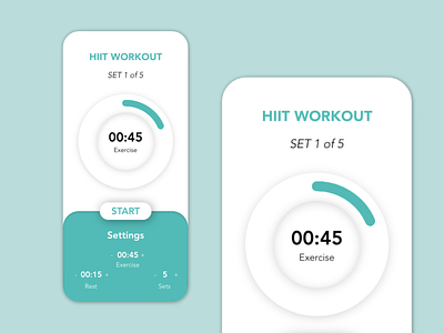 Workout Timer adobexd app countdown countdownapp dailyui fitness fitnessapp timer ui uidaily uidesign