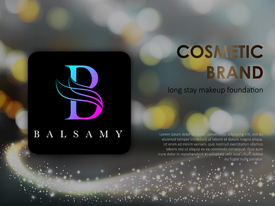 Balsamy brand cosmetic creative design foundation logo makeup