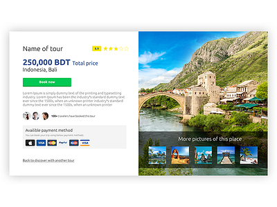 Tour Details design details tour travel ui ux