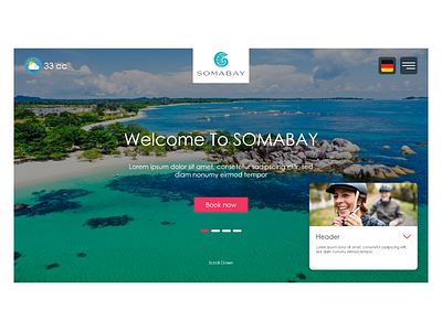 SomaBay landing page art direction beach creative hotel relax sea trip ui design ux design