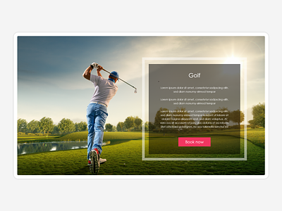 Golf booking branding cover design creative design golf page layout sports design ui user interface website