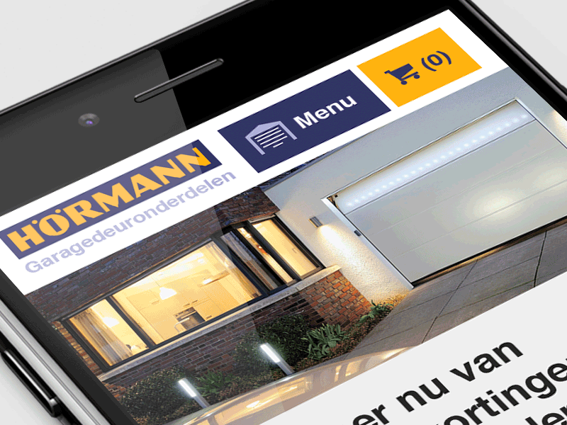 Garagedoor webshop mobile menu animation dropdown gif interaction menu mobile ux