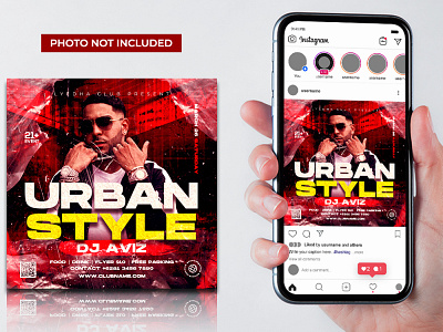 Urban Style Club Party Flyer Template Social Media Post magazine