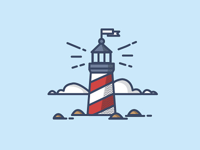 Lighthouse icon lighthouse line nautical sea vector