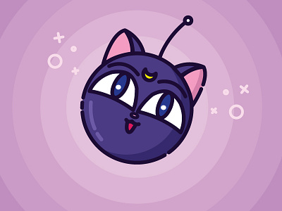Luna P cat icon luna ball moon sailor moon vector