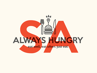 Always Hungry Logo burger food blog hungry icon logo san antonio