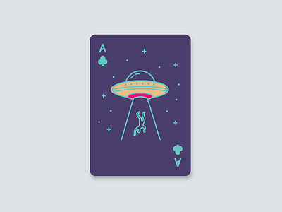 Alien Card Deck- Ace abduction aliens card deck galaxy space spaceship stars