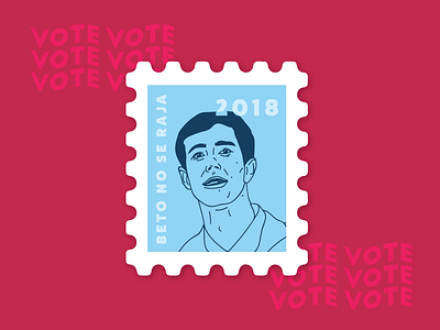 Vote | Beto for Texas beto beto for texas design elections graphic art icon illustration line art midterms senate stamp vector voting