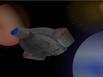 USS Defiant illustration inkscape sci science-fiction ship star trek starship vector
