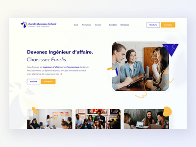 Euridis Business School landing page - redesign creative design gradients hero home page landing page redesign uidesign webdesign