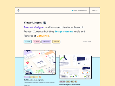 Portfolio — 2022 2022 memphis neo portfolio product designer victor allegret webdesign
