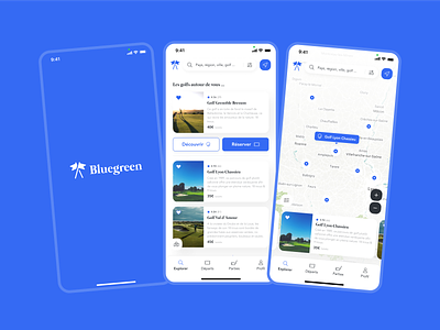 Bluegreen ⛳️ - Redesign app application bluegreen golf list map mobile splash screen