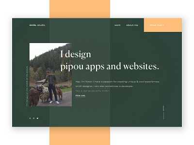 FOLIO __ 004 autumn creative design emile. studio folio freelance green landing page pipou portfolio website sketchapp squares teaser uidesign vector