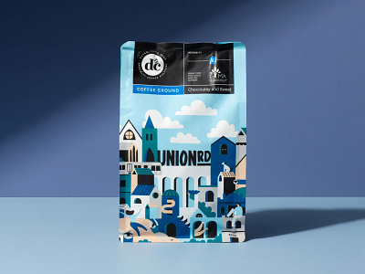 Union Road Coffee character design coffee packaging illustration packaging design scene village