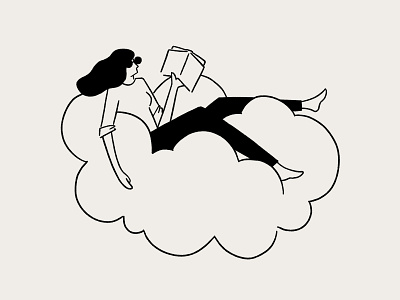 Clould-like comfort character design cloud illustration procreate reading relaxing