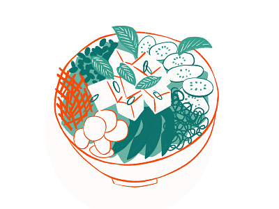 Poke Bowl food food illustration illustration poke bowl procreate