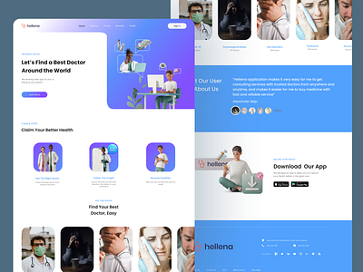 Hellena Doctor Consultation Website app business consultation doctor health illustration landingpage ui uiux ux website