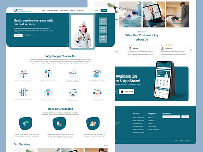Hicare - Medical Landing Page app branding design doctor health landingpage medical typography ui ux website