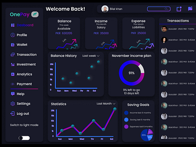 OnePay Concept Finance Dashboard Design