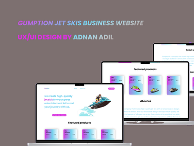 Gumption Jet Skis Business Wesbite ui ux ux design website