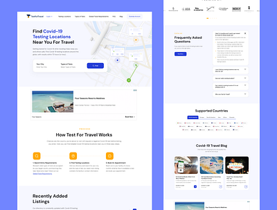 TestforTravel - Website branding covid design modern ui