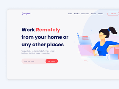 Edgekart Job Board - Hero Section branding design graphic design modern ui