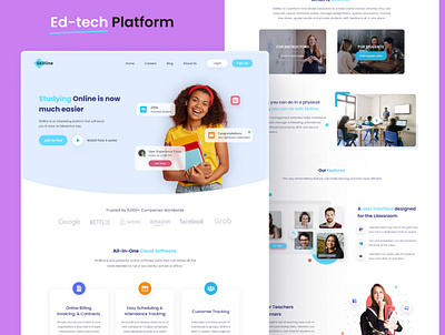 EdTech Platform- Online Learning Website design e learning edtech graphic design landing page lms online learning ui