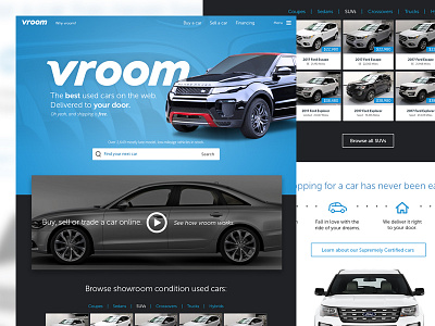 Vroom Homepage cars design homepage interactive ui ux web