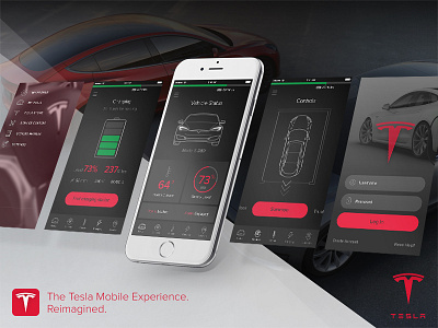 Tesla OneTouch Mobile App app design design thinking mobile sketch tesla ui ux