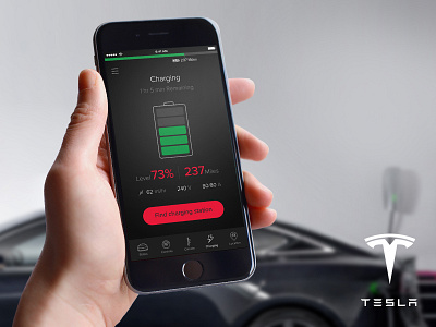 Tesla OneTouch - Charging Screen app design design thinking mobile sketch tesla ui ux