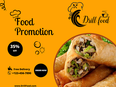 Drill Food Creative Banner Design and Social Media Post branding design facebook post graphic design icons designs illustration inst gram post logo design social media post ui ux vector