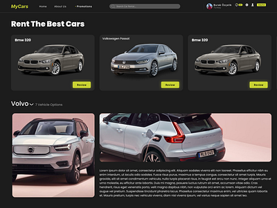 Rent a Car Web Page UI-UX