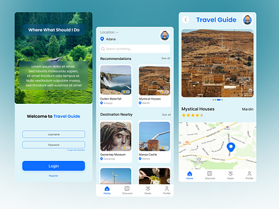 Mobile Travel App UI-UX aplication app design designer graphic design illustration mobil mobi̇le ui ux uı uı ux vector website