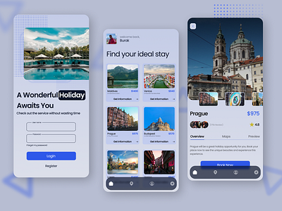 Travel Mobil App app application beach design destination graphic design holiday holiday app holiday desing illustration nusapinida travel travel app travel desing travel mobil app ui user interface ux vacation vector