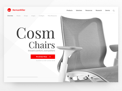 Herman Miller Landing page