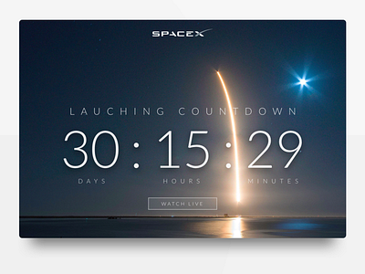 SpaceX Launch countdown 013 app app concept appdesign challenge dayliui design spacex ui ui ux uichallange uiinspiration uitrends ux uxdesign