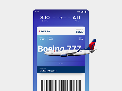 Let's go 024 app app concept appdesign boarding boarding pass challenge dayliui delta design pass travel ui ui ux uichallange uiinspiration uitrends ux uxdesign