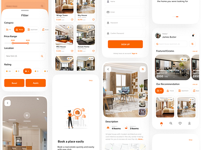 Real estate app booking app design design app mobile mobile app real estate app ui uiux ux